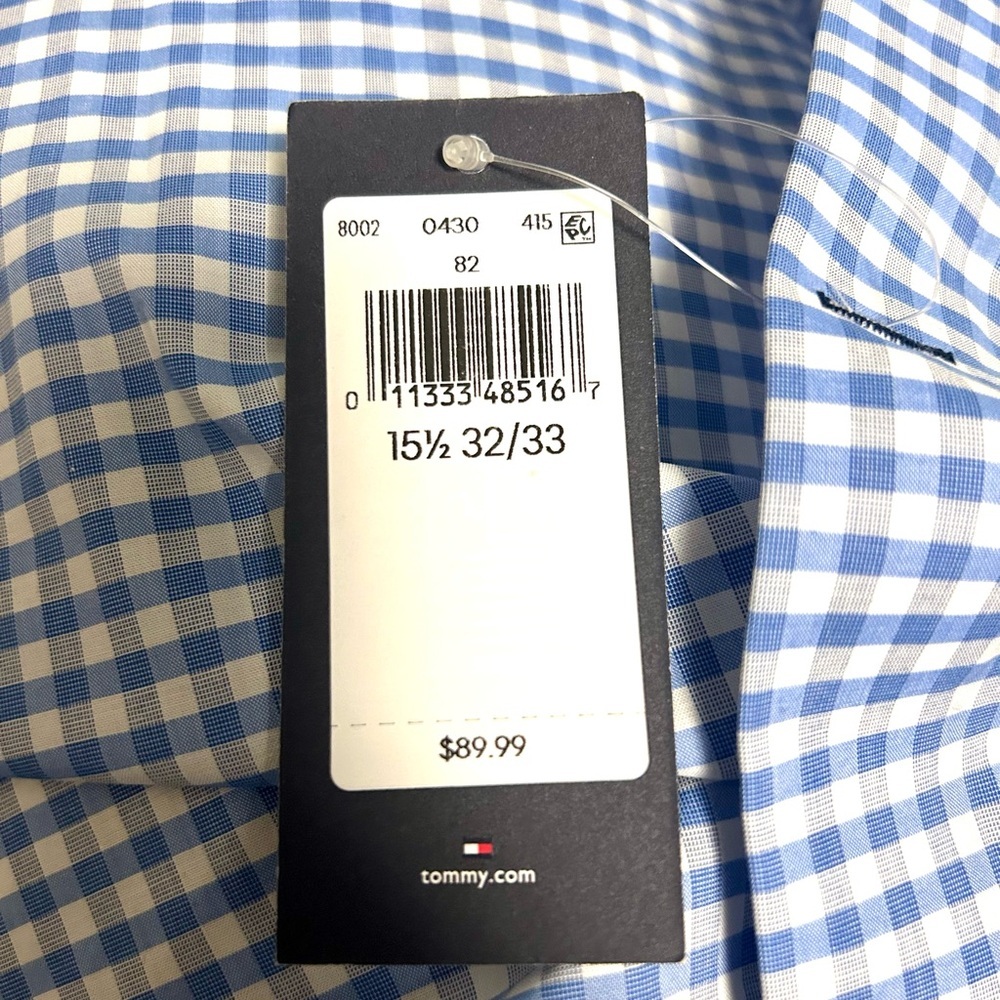 Tommy Hilfiger Light Blue Gingham Men's Shirt - Picture 3 of 5